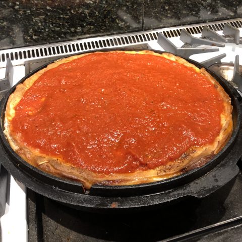 Cooked Chicago Pizza